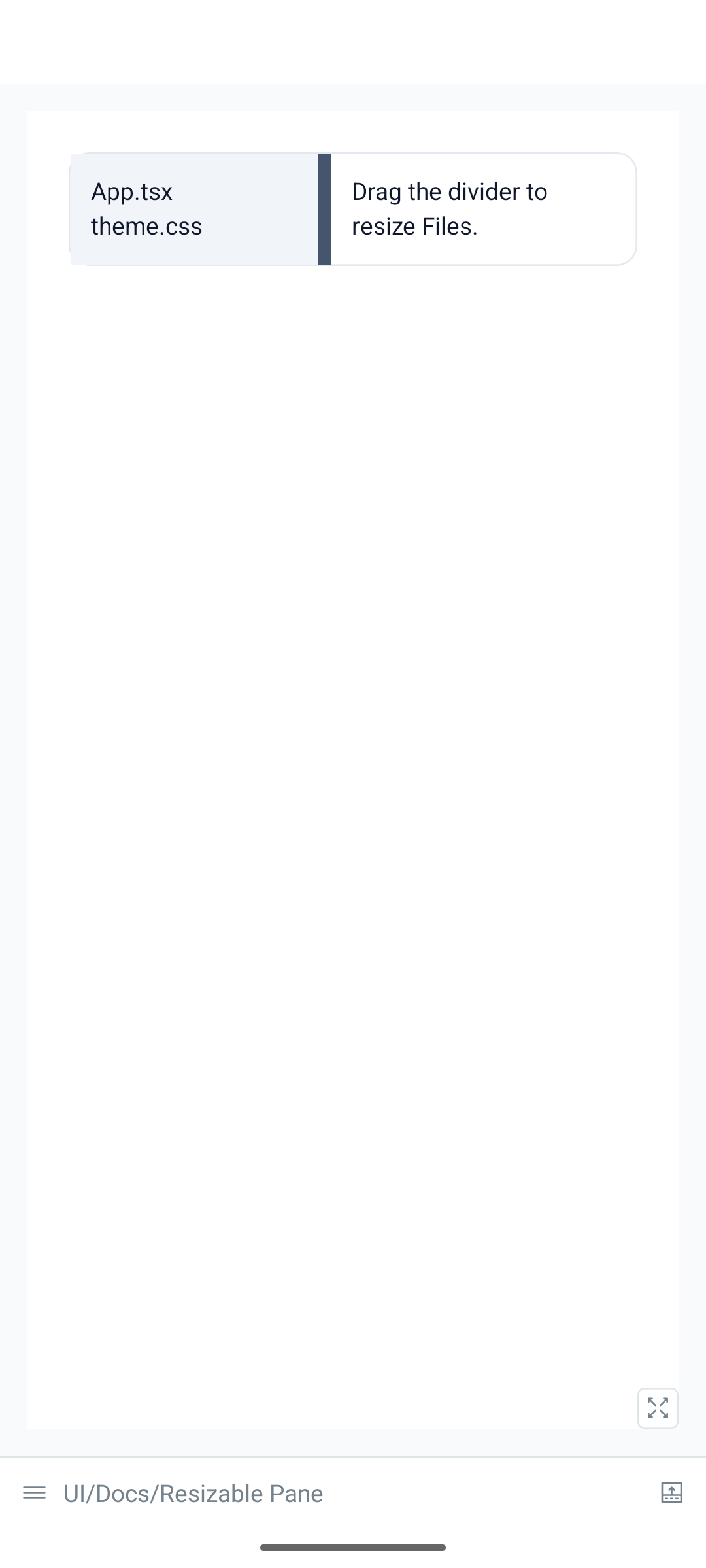 The ResizablePane demo on Android