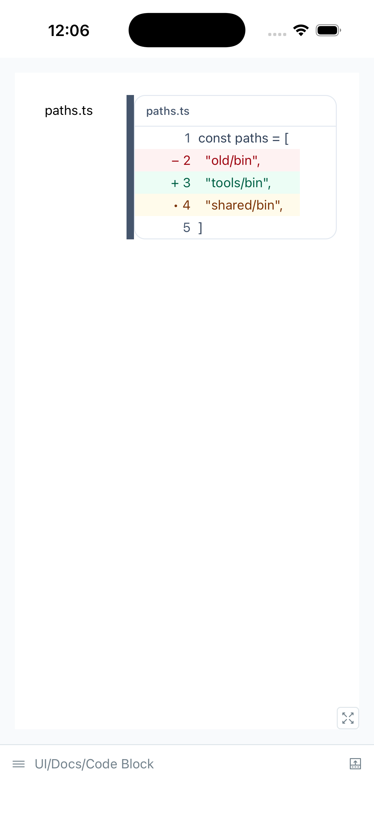 The CodeBlock demo on iOS